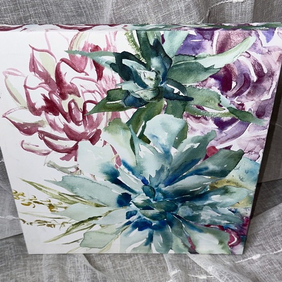 Tre Sorelle Studios "Watercolor Succulent Garden" Art Print 11" Stretched Canvas - Picture 4 of 9
